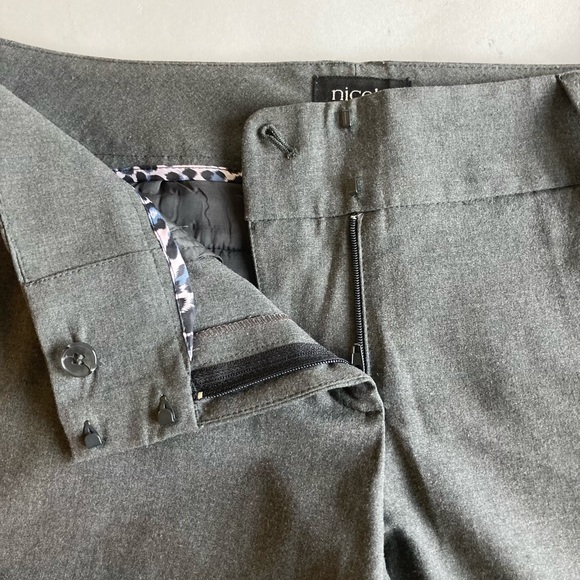 Nicole Grey 63% Polyester 32% Viscose Mid Rise Wide Leg Trousers size 10 - Picture 6 of 10